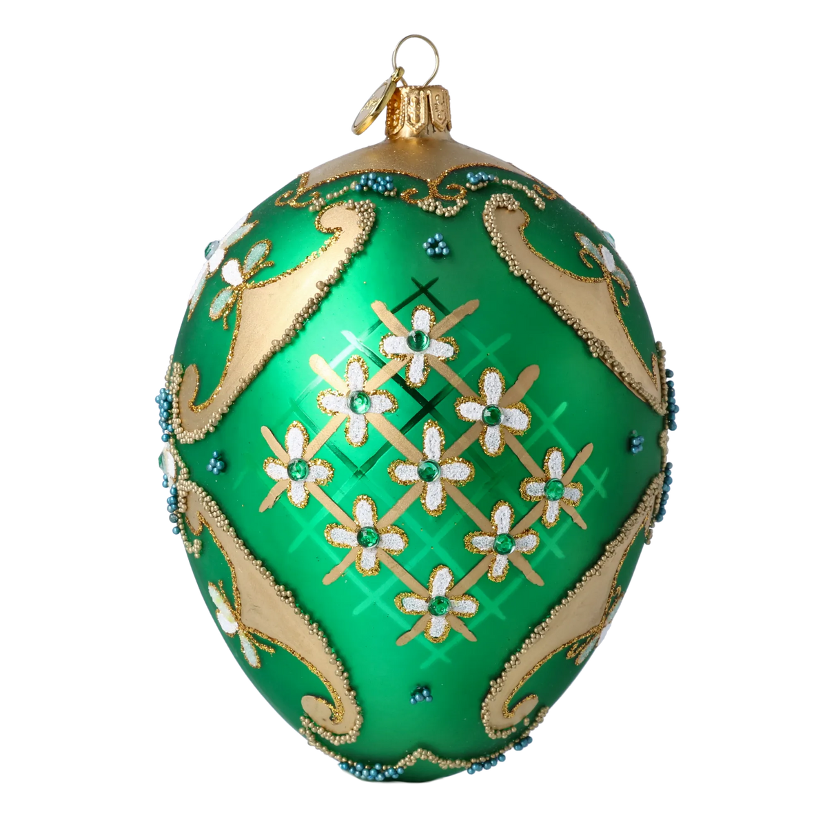 Emerald Garden Reverie | Hand-Painted Glass Ornament | Blubom 2022-697