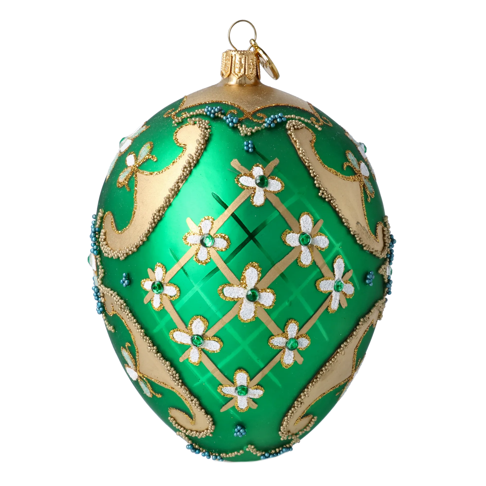 Emerald Garden Reverie | Hand-Painted Glass Ornament | Blubom 2022-697