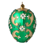 Emerald Garden Reverie | Hand-Painted Glass Ornament | Blubom 2022-697