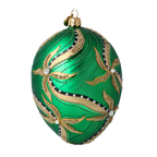 Emerald Sovereign Nocturne | Hand-Painted Glass Ornament | Blubom 2022-716