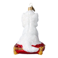 Load image into Gallery viewer, Fluffy Maltese Handmade Glass Christmas ornament Maltese
