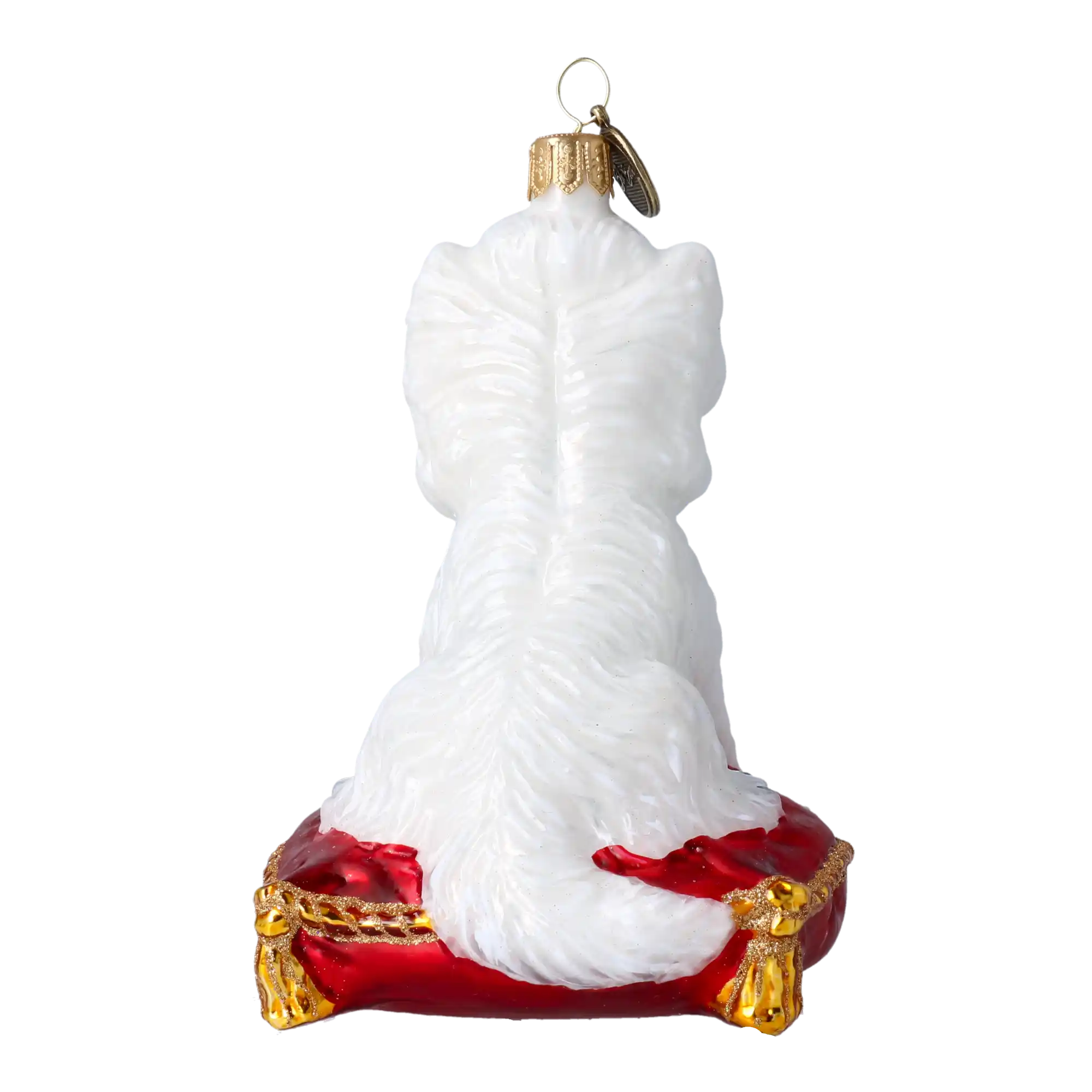 Fluffy Maltese Handmade Glass Christmas ornament Maltese