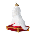Load image into Gallery viewer, Fluffy Maltese Handmade Glass Christmas ornament Maltese

