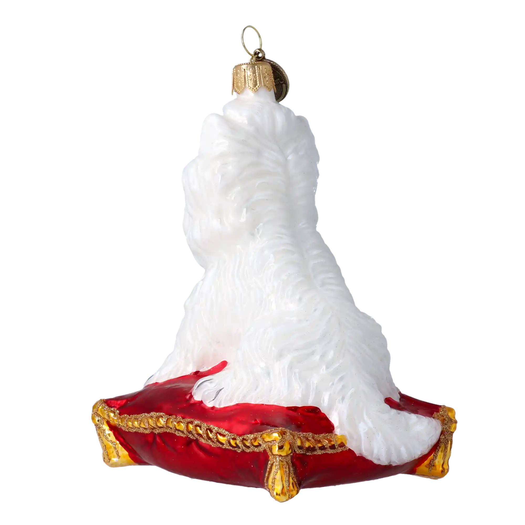Fluffy Maltese Handmade Glass Christmas ornament Maltese