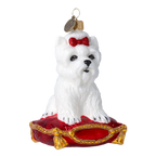 Noble Highland Scarlet Bow | Hand-Painted Glass Ornament | Blubom 2022-717