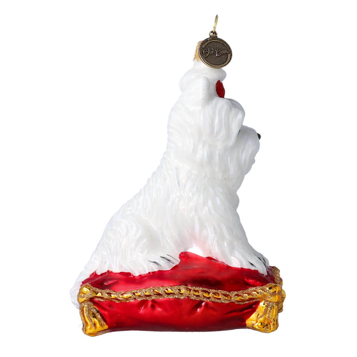 Noble Highland Scarlet Bow | Hand-Painted Glass Ornament | Blubom 2022-717
