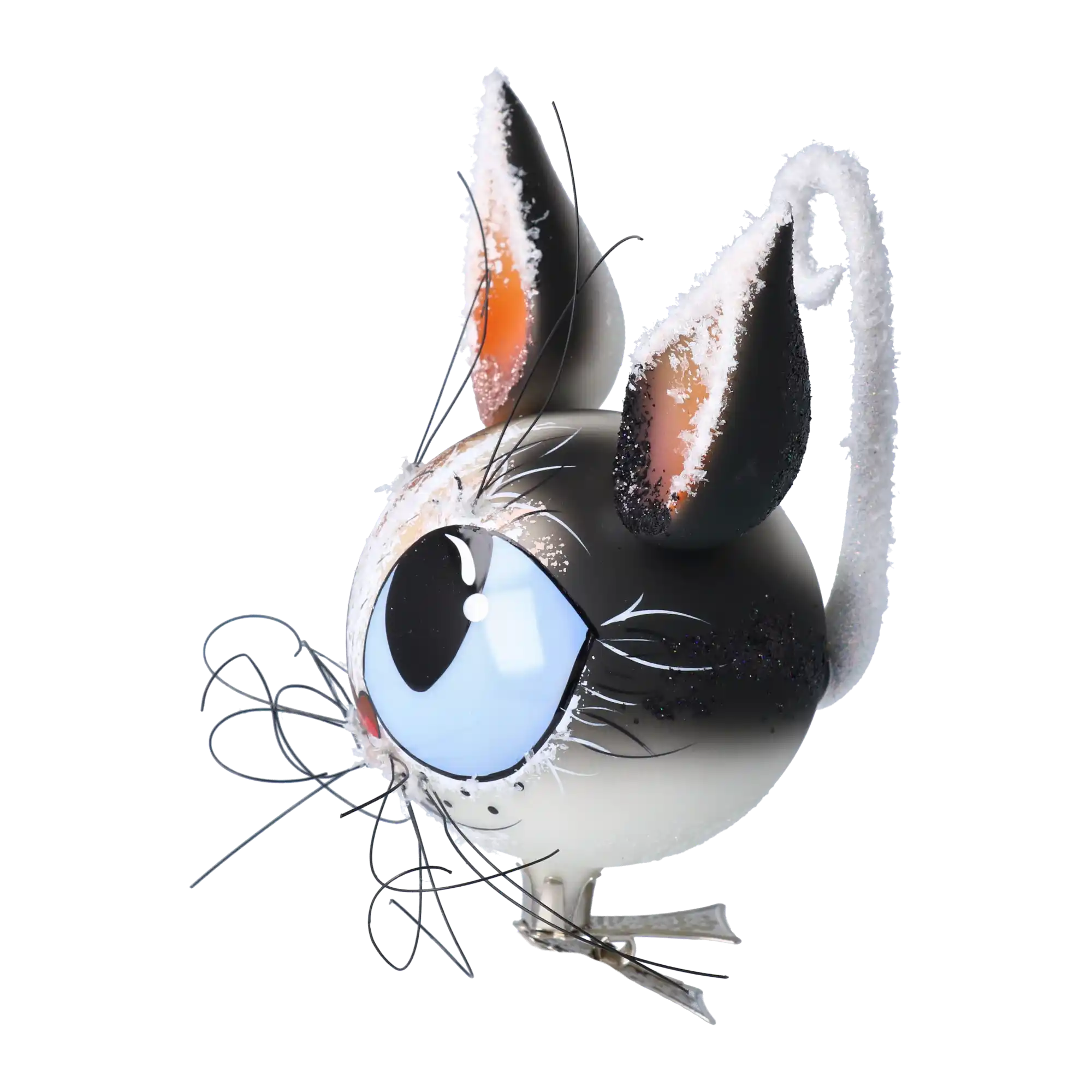 Playful Cat - Handmade Glass Christmas ornament.