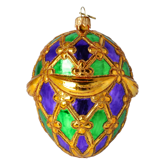 Imperial Emerald and Amethyst Egg Premium christmas glass ornament 2024-005