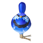 Gallant Indigo Songbird | Hand-Painted Glass Ornament | Blubom 2024-022