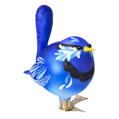 Tall-Tailed Songbird in Cobalt