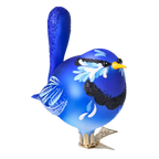 Gallant Indigo Songbird | Hand-Painted Glass Ornament | Blubom 2024-022