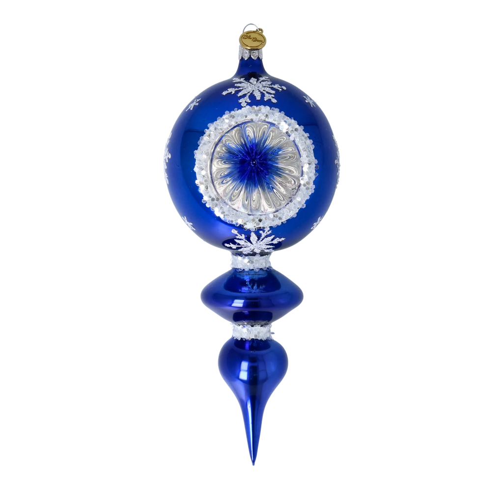 Cobalt Polar Echo | Hand-Painted Glass Ornament | Blubom 2024-026