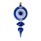 Cobalt Polar Echo | Hand-Painted Glass Ornament | Blubom 2024-026