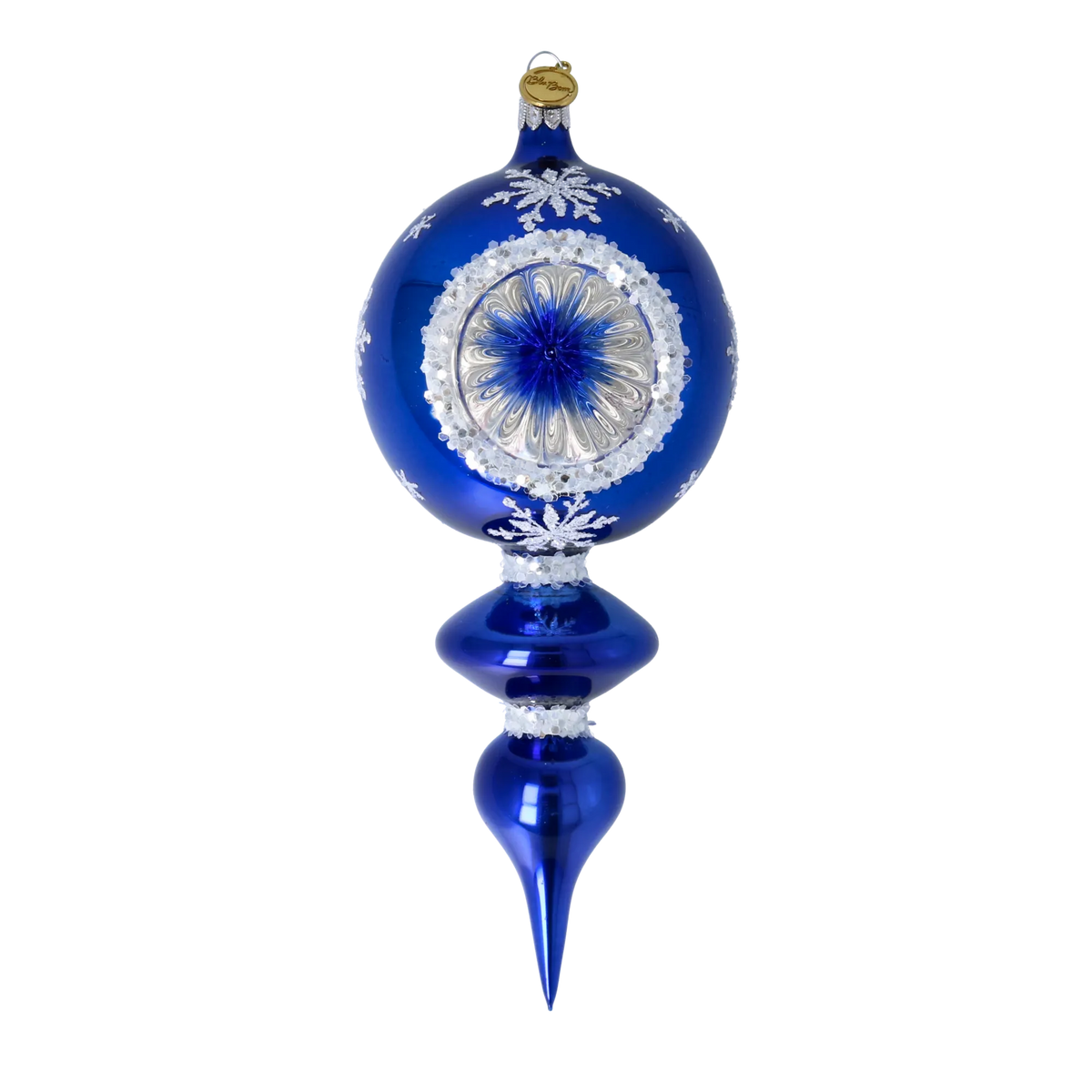 Cobalt Polar Echo | Hand-Painted Glass Ornament | Blubom 2024-026