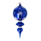 Cobalt Polar Echo | Hand-Painted Glass Ornament | Blubom 2024-026