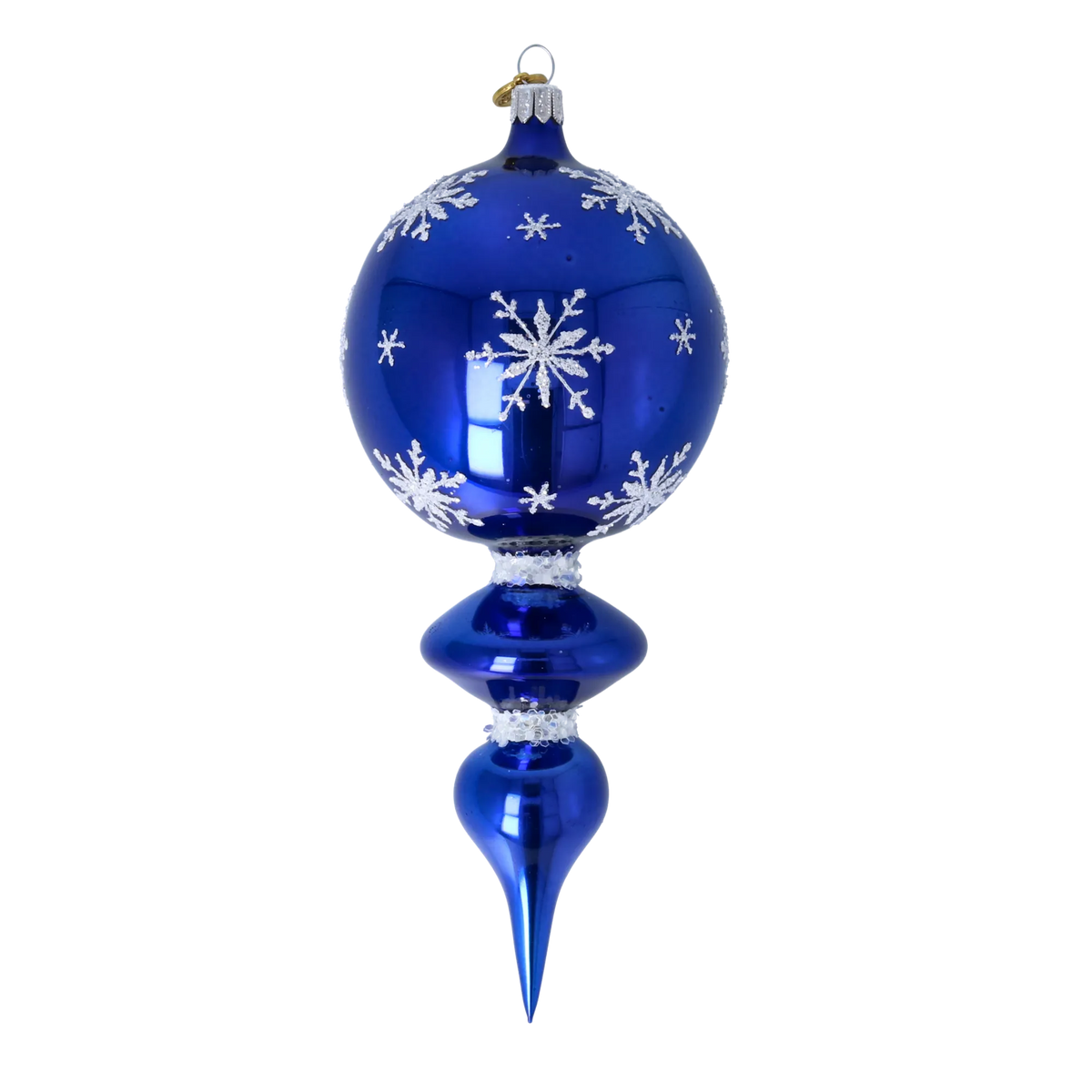 Cobalt Polar Echo | Hand-Painted Glass Ornament | Blubom 2024-026