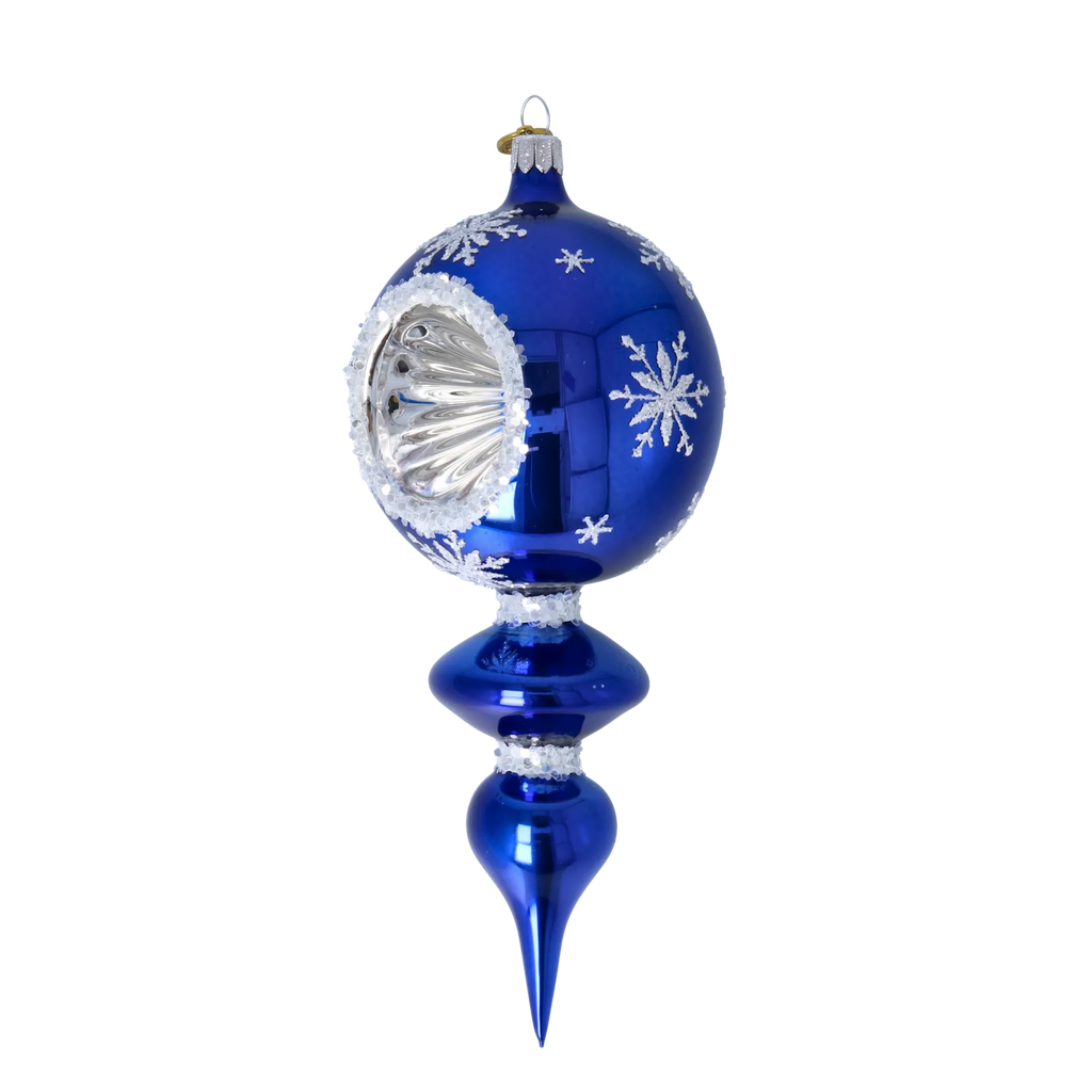 Cobalt Polar Echo | Hand-Painted Glass Ornament | Blubom 2024-026