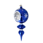 Cobalt Polar Echo | Hand-Painted Glass Ornament | Blubom 2024-026