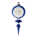 Cobalt Frost Halo | Hand-Painted Glass Ornament | Blubom 2024-027