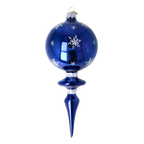 Cobalt Frost Halo | Hand-Painted Glass Ornament | Blubom 2024-027