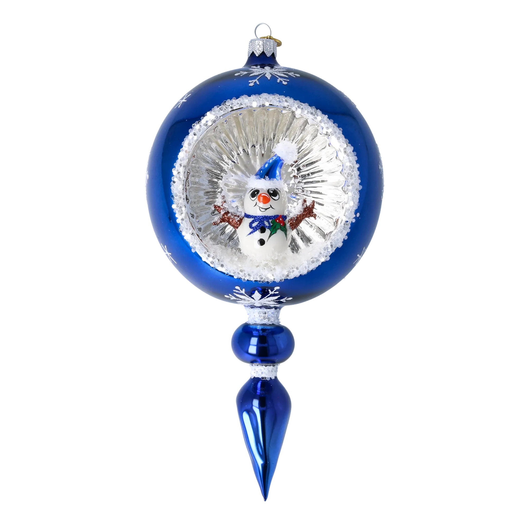 Cobalt Frost Sentinel | Hand-Painted Glass Ornament | Blubom 2024-028