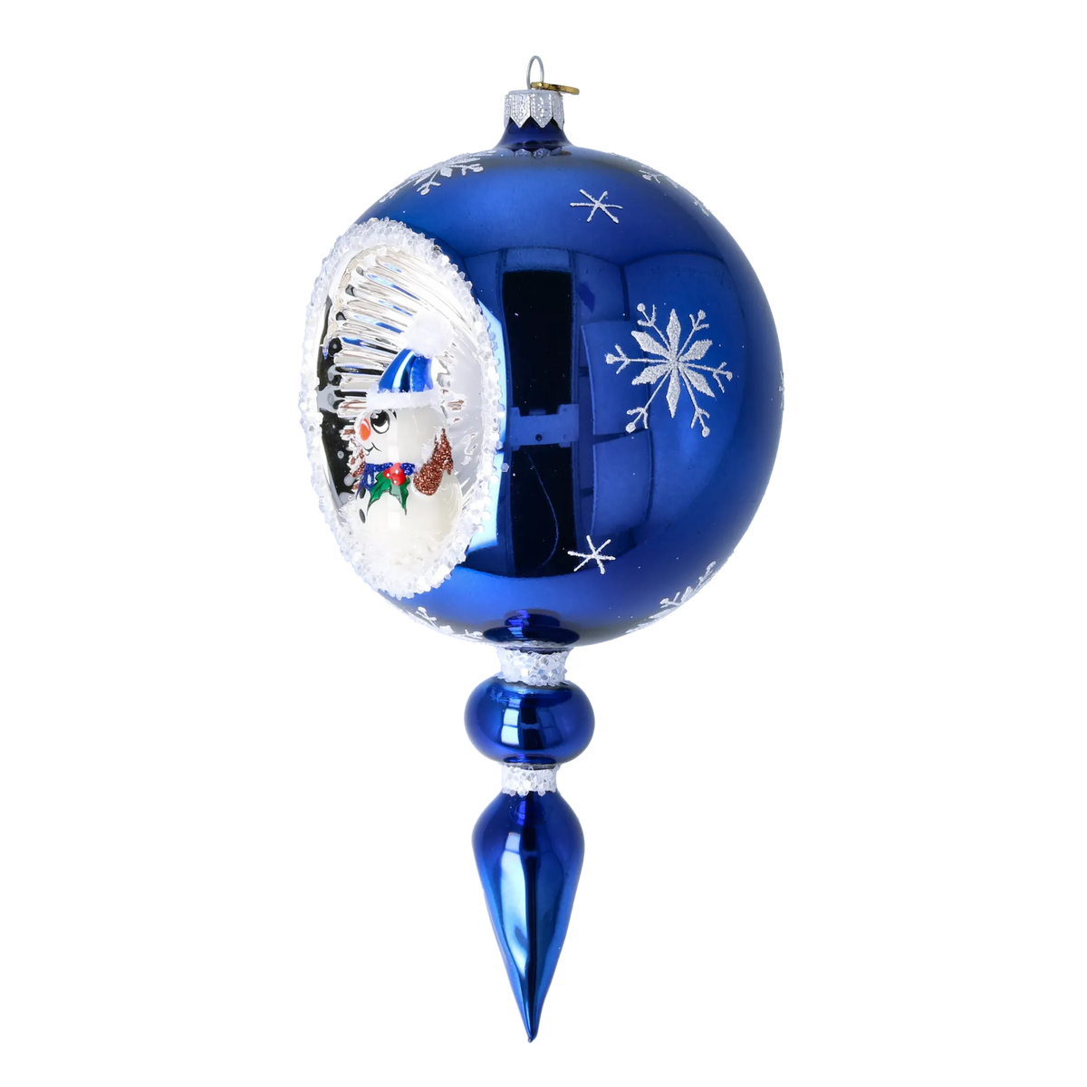 Cobalt Frost Sentinel | Hand-Painted Glass Ornament | Blubom 2024-028
