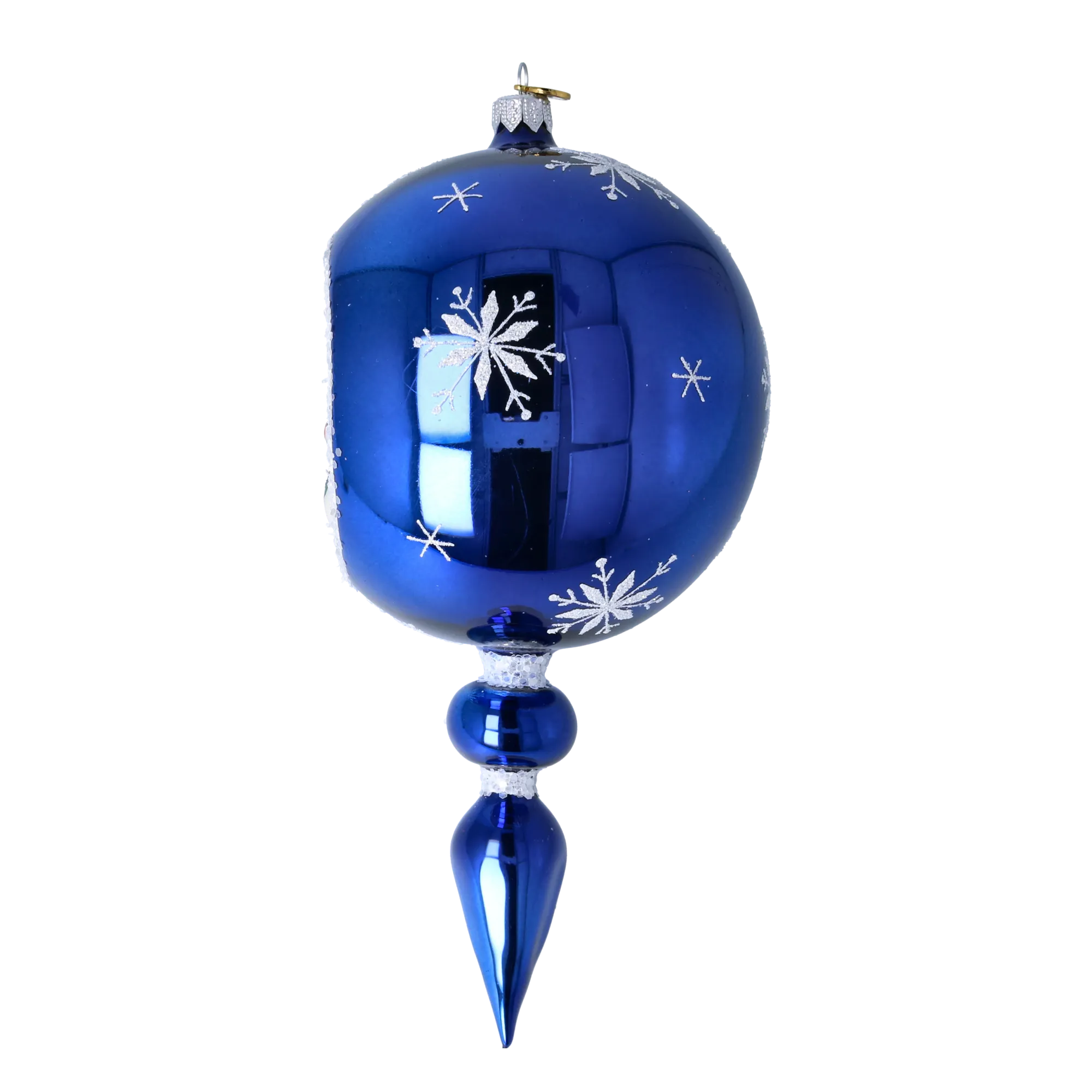Cobalt Frost Sentinel | Hand-Painted Glass Ornament | Blubom 2024-028