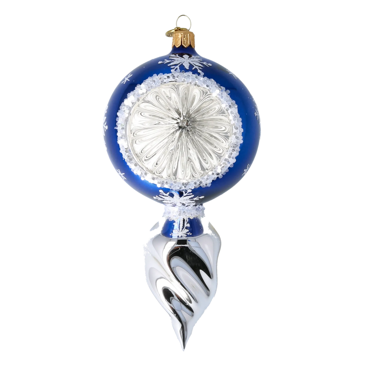 Azure Polar Resonance | Hand-Painted Glass Ornament | Blubom 2024-029