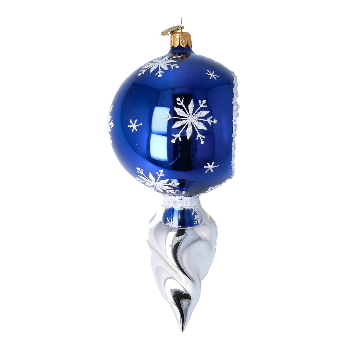 Azure Polar Resonance | Hand-Painted Glass Ornament | Blubom 2024-029