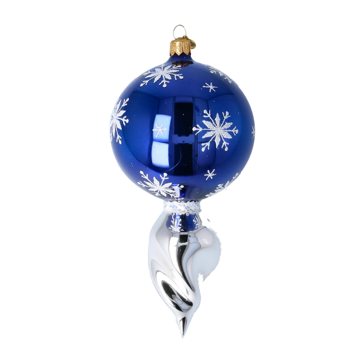 Azure Polar Resonance | Hand-Painted Glass Ornament | Blubom 2024-029