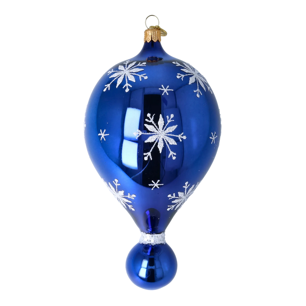 Cobalt Arctic Radiance | Hand-Painted Glass Ornament | Blubom 2024-032