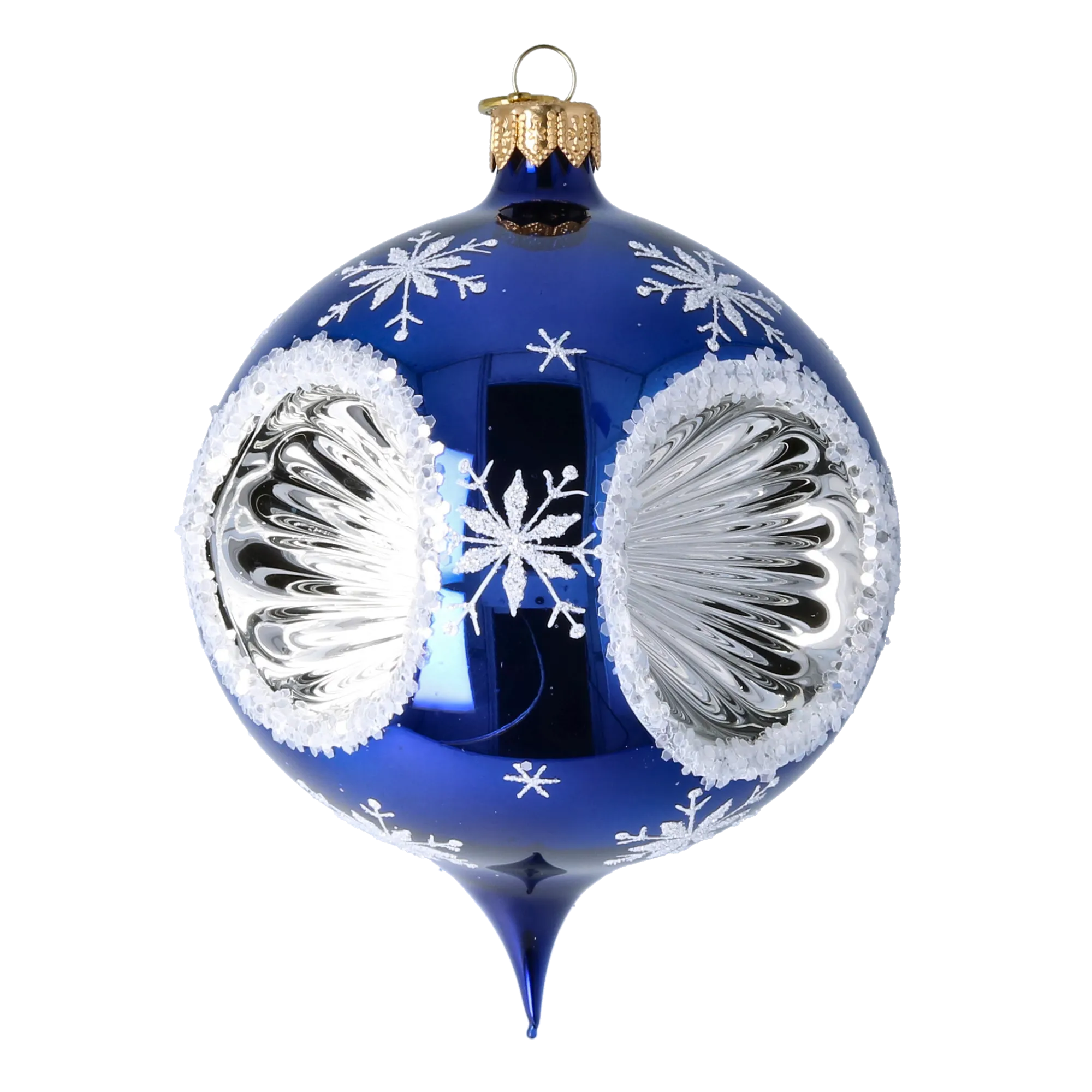 Frosted Twilight  Handmade Glass Christmas ornament  Drop with Reflector 2024-035