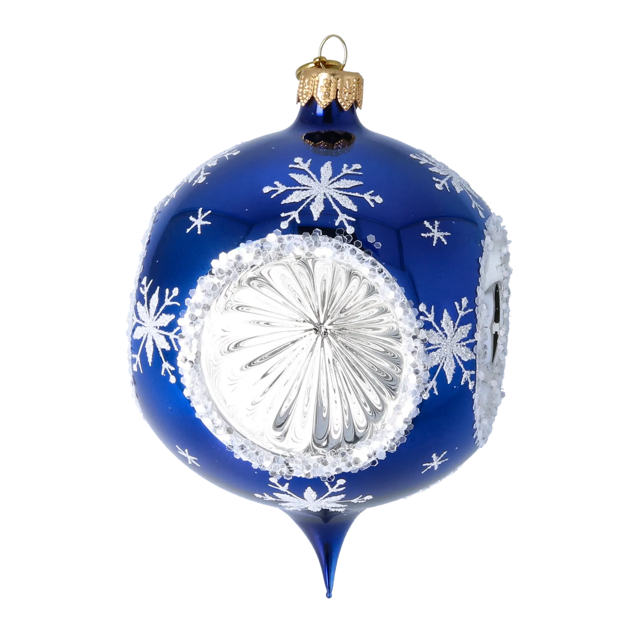 Cobalt Arctic Echo | Hand-Painted Glass Ornament | Blubom 2024-035