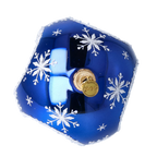 Cobalt Arctic Echo | Hand-Painted Glass Ornament | Blubom 2024-035