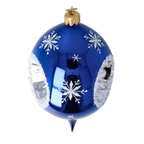 Sapphire Winter Nocturne | Hand-Painted Glass Ornament | Blubom 2024-036