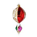 Garnet Ivory Solstice | Hand-Painted Glass Ornament | Blubom 2024-037