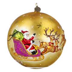 Santa's Sleigh Ball in Antique Gold