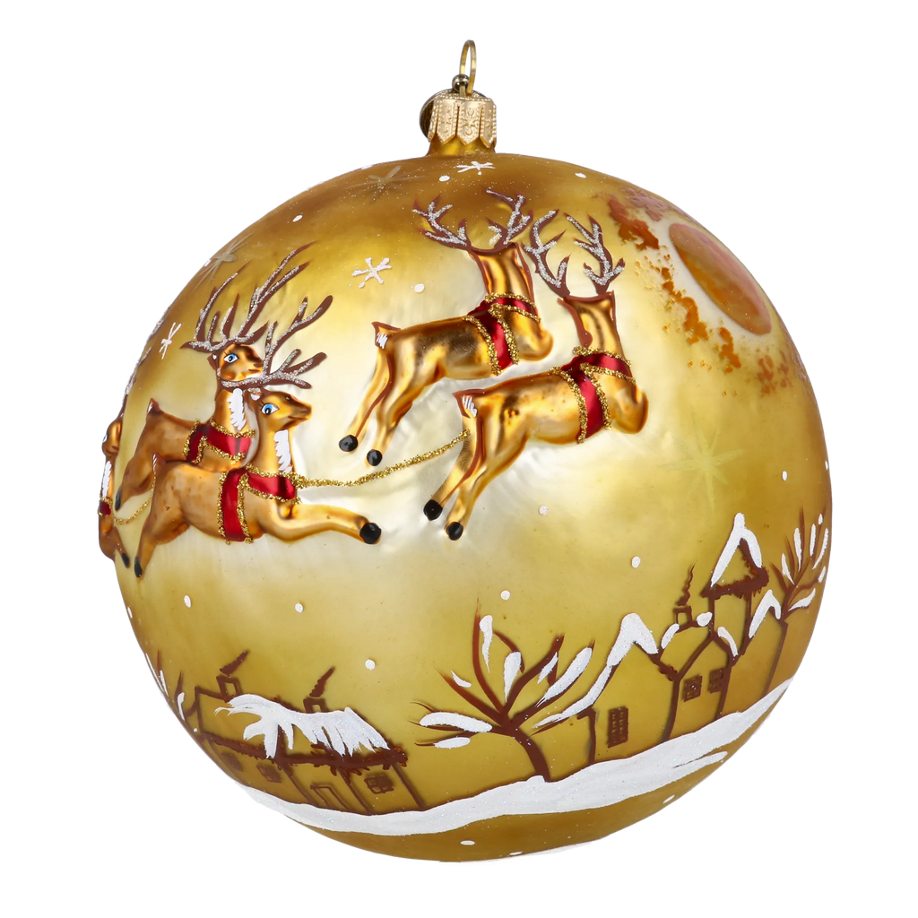 Gilded Midnight Ascent | Hand-Painted Glass Ornament | Blubom 2024-040