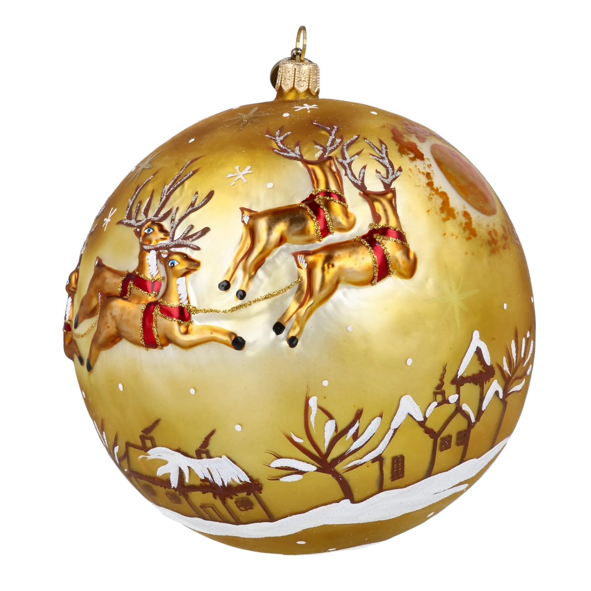 Gilded Midnight Ascent | Hand-Painted Glass Ornament | Blubom 2024-040