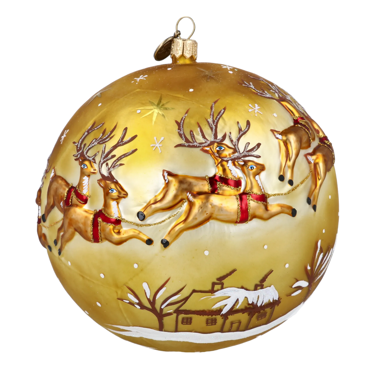 Gilded Midnight Ascent | Hand-Painted Glass Ornament | Blubom 2024-040