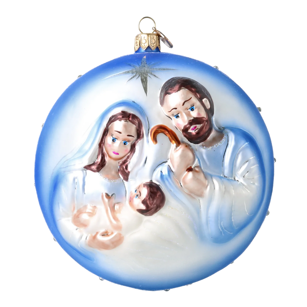 Azure Reverence | Hand-Painted Glass Ornament | Blubom 2024-041