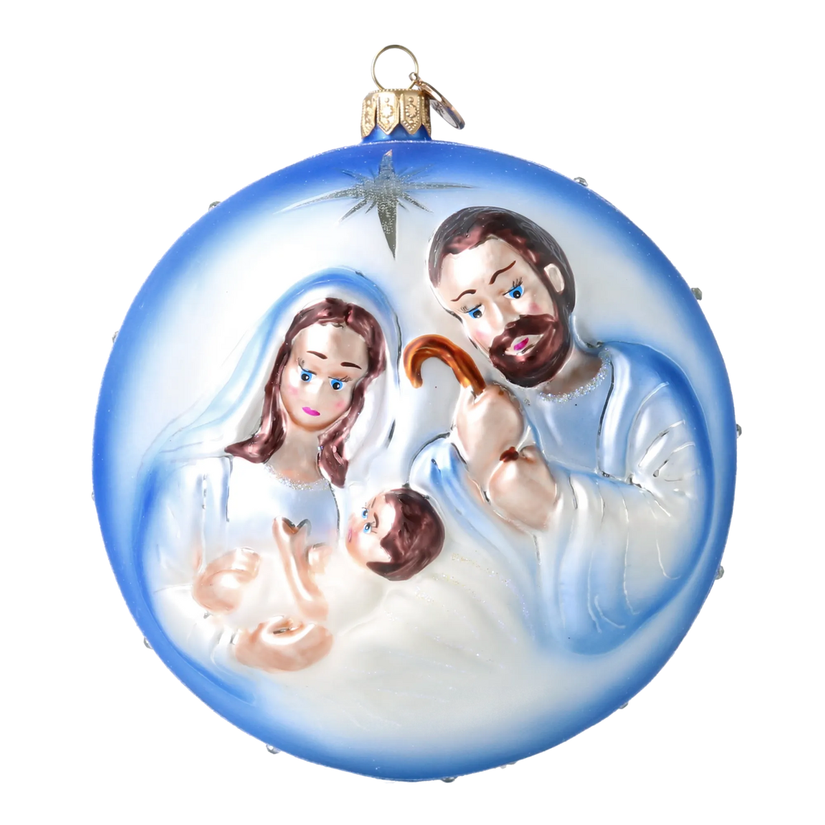 Azure Reverence | Hand-Painted Glass Ornament | Blubom 2024-041