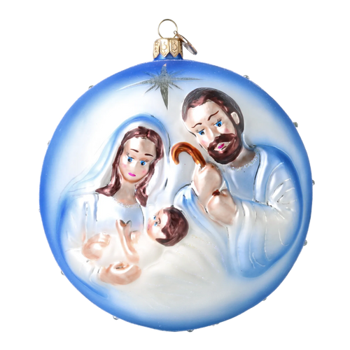 Azure Reverence | Hand-Painted Glass Ornament | Blubom 2024-041