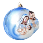 Azure Reverence | Hand-Painted Glass Ornament | Blubom 2024-041
