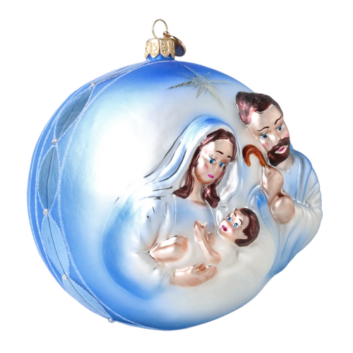 Azure Reverence | Hand-Painted Glass Ornament | Blubom 2024-041