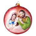 Load image into Gallery viewer, Crimson Holy Family Premium christmas glass ornament 2024-043
