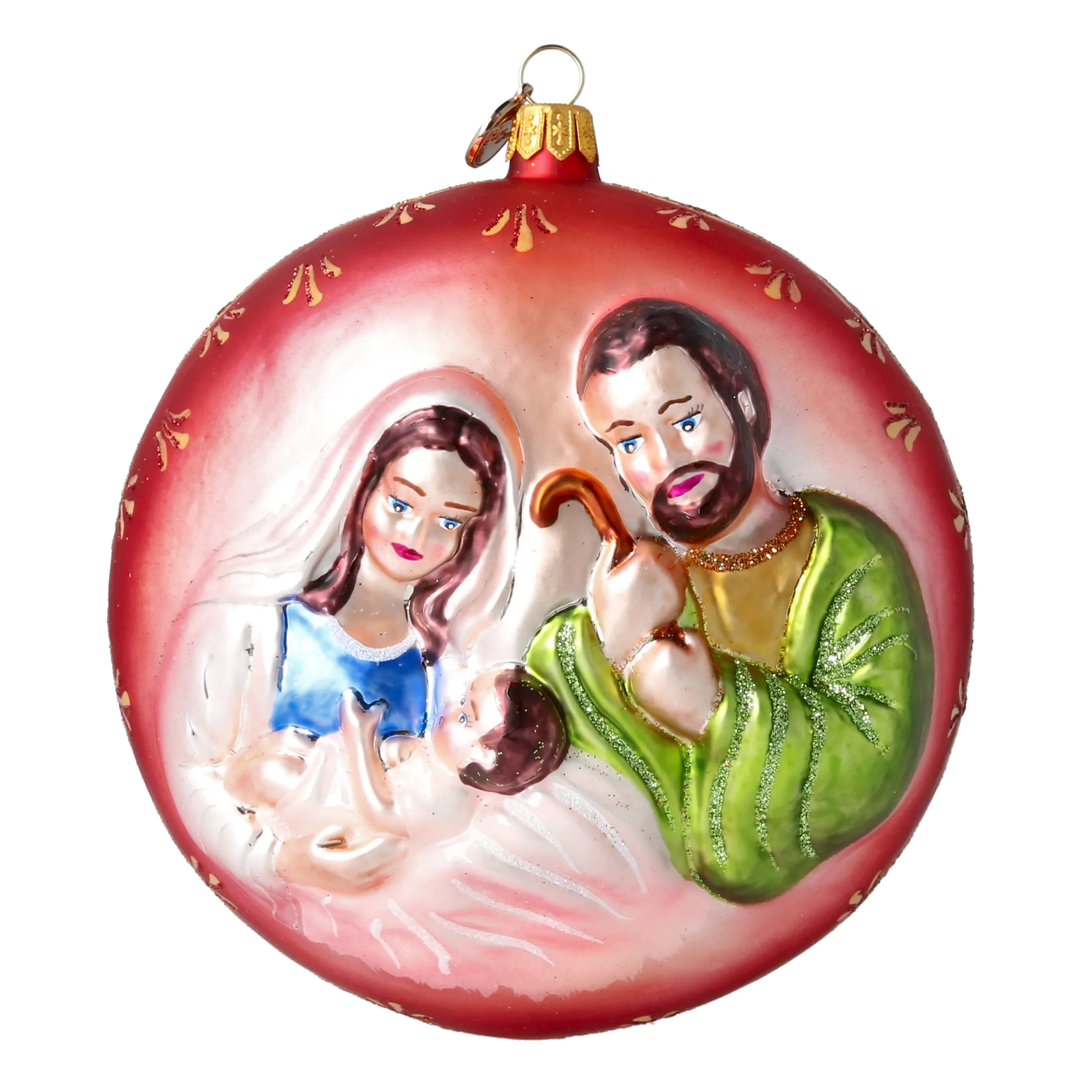 Crimson Benediction | Hand-Painted Glass Ornament | Blubom 2024-043
