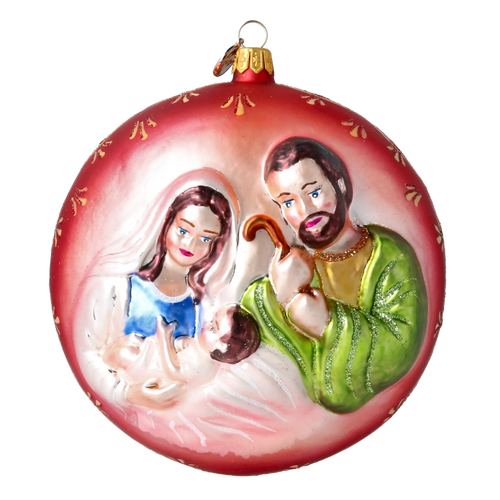 Crimson Benediction | Hand-Painted Glass Ornament | Blubom 2024-043