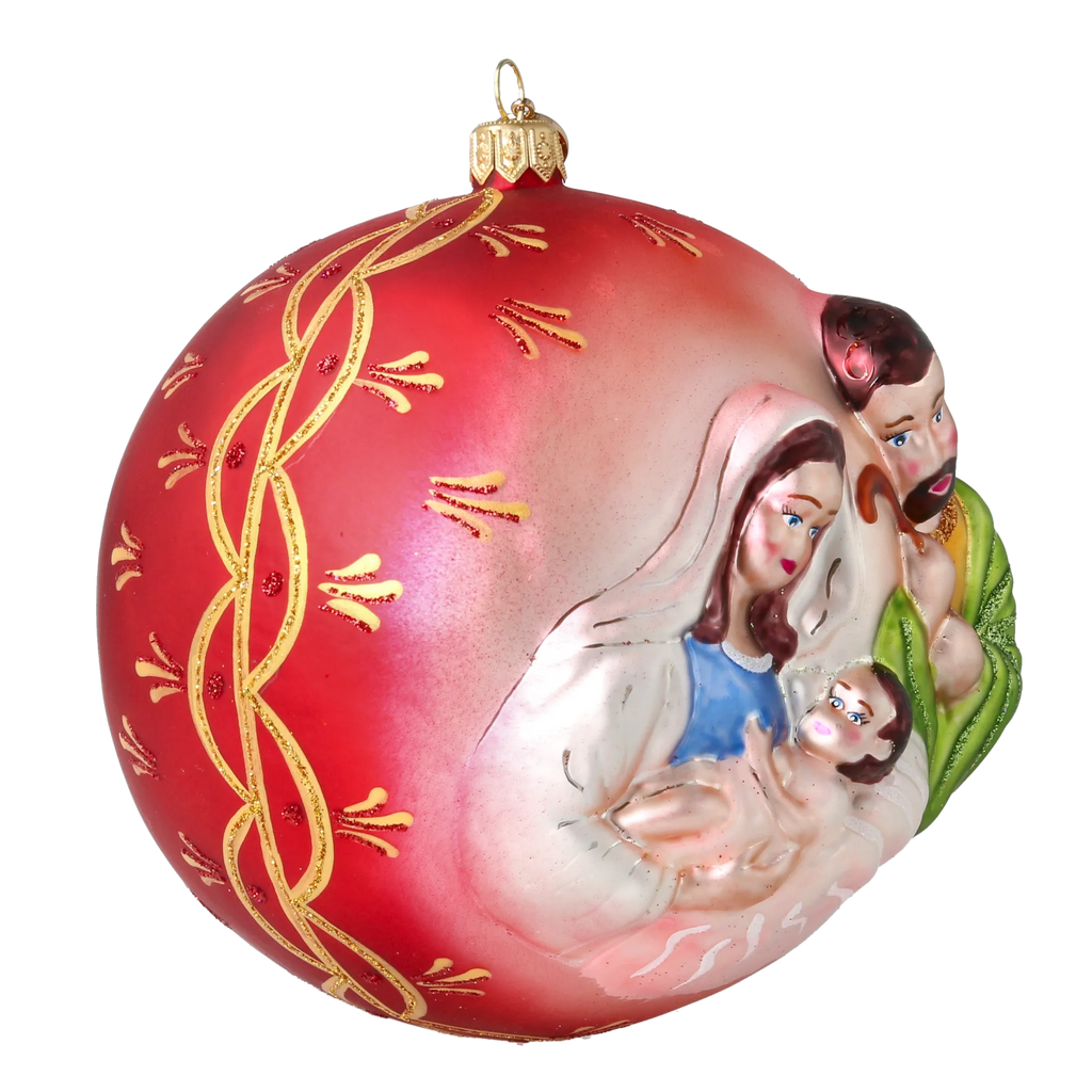 Crimson Benediction | Hand-Painted Glass Ornament | Blubom 2024-043