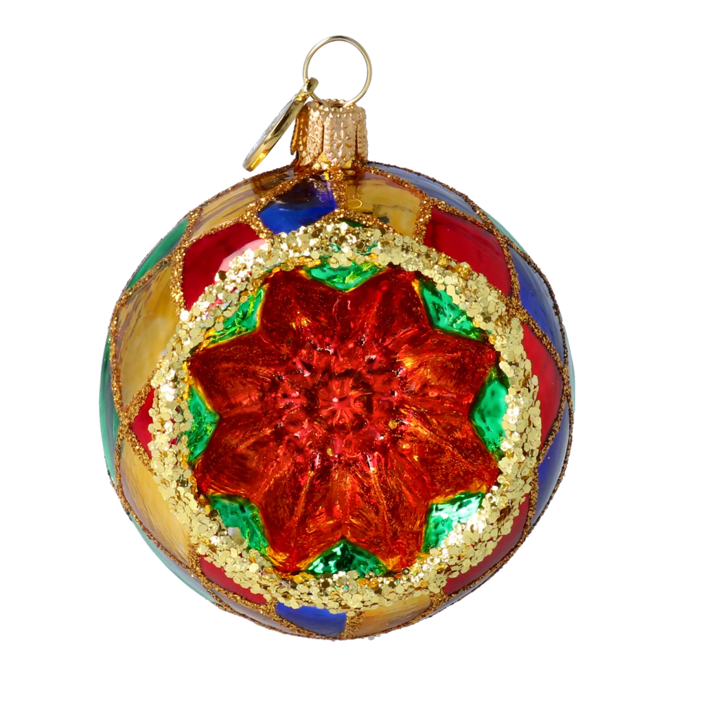 Gilded Cathedral Resonance | Hand-Painted Glass Ornament | Blubom 2024-050